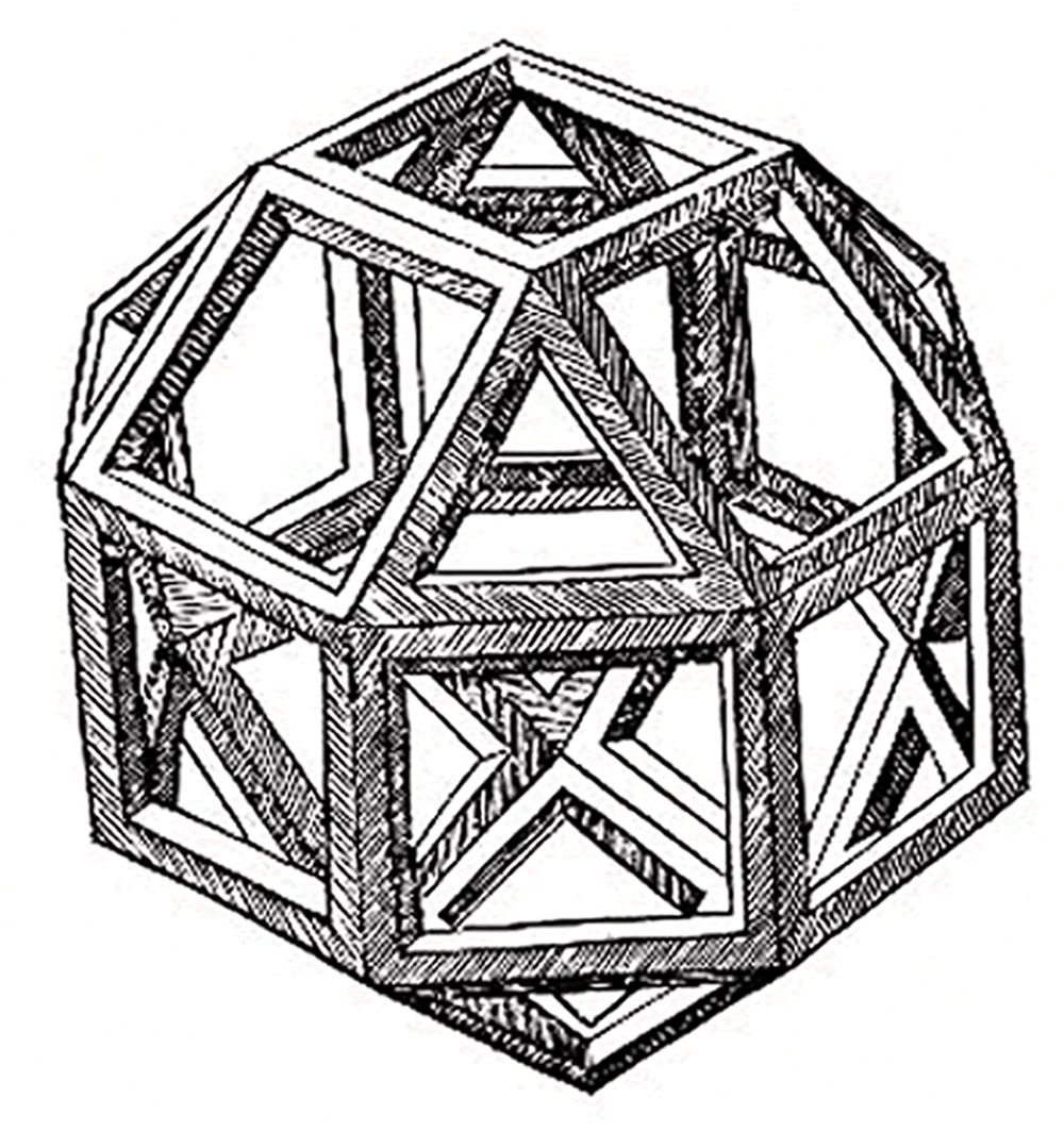 Illustration de polyèdres par Léonard de Vinci pour De Divina Proportione